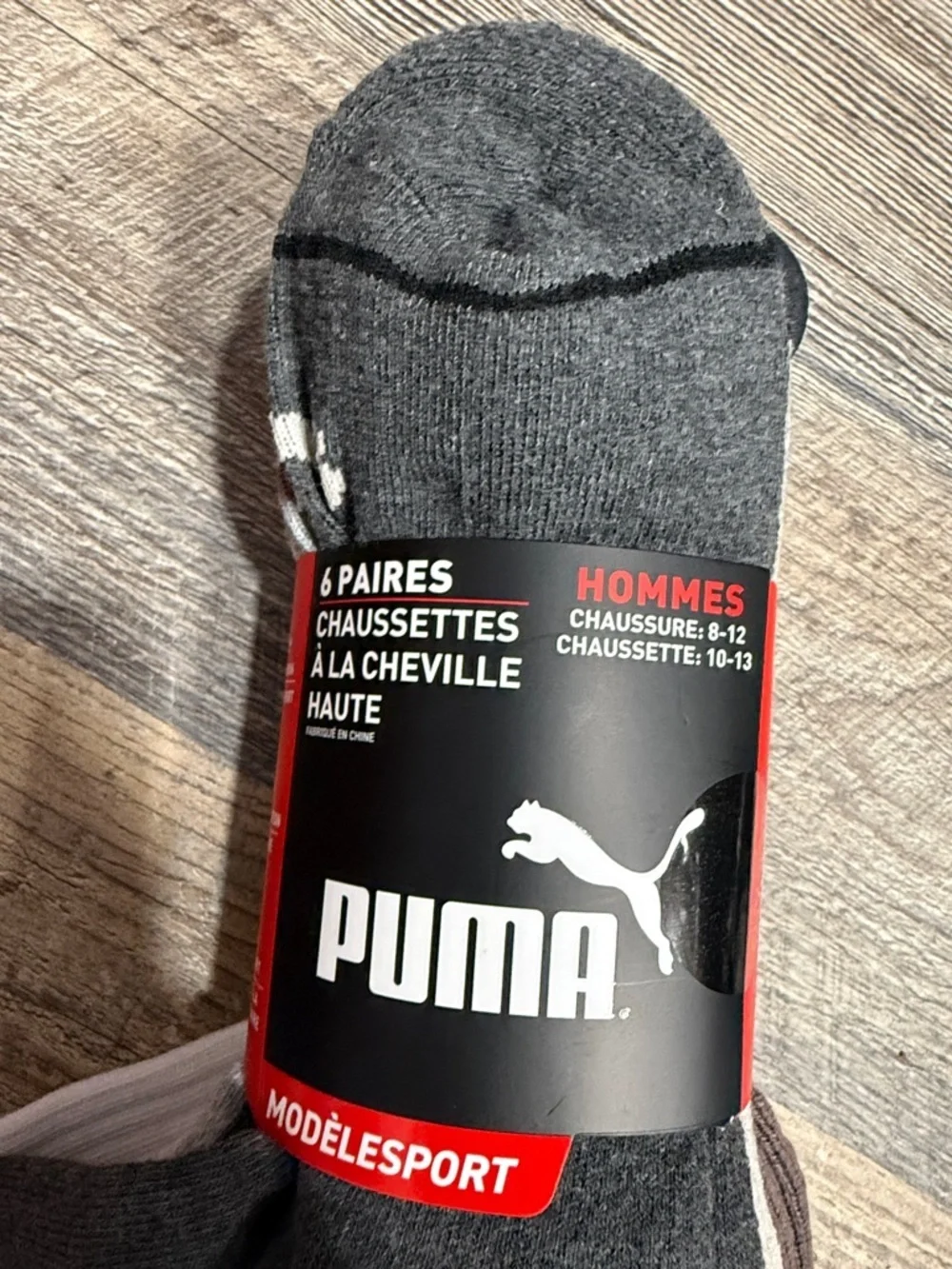 Puma Men's Dark Gray & Light Gray Athletic Ankle Socks - 6 Pack
